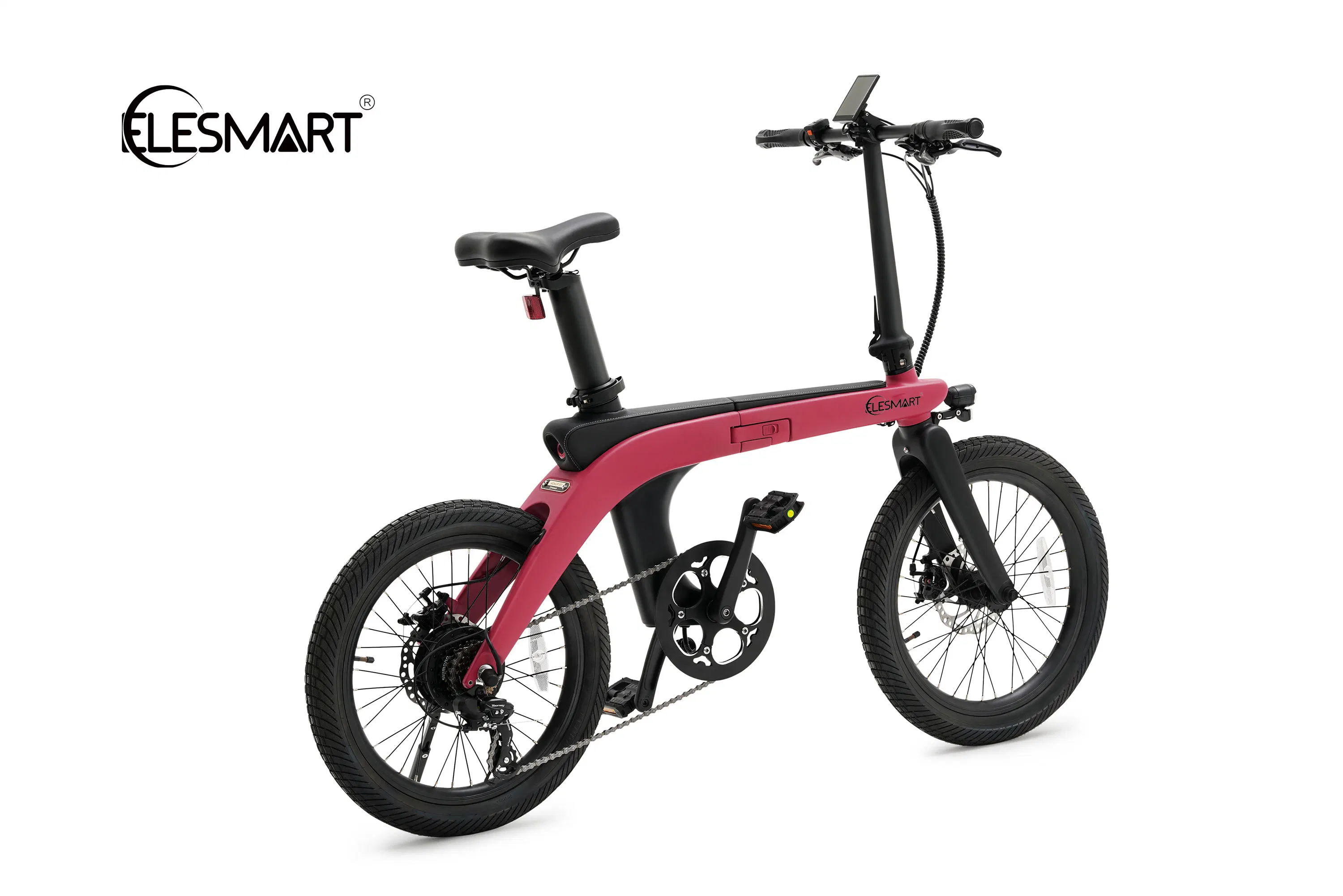 Elesmart Fabricação Sensor de binário 36V 250 W 60 km 20 polegadas de carbono dobrável Bicicleta elétrica de fibra assistida CF1 eBike