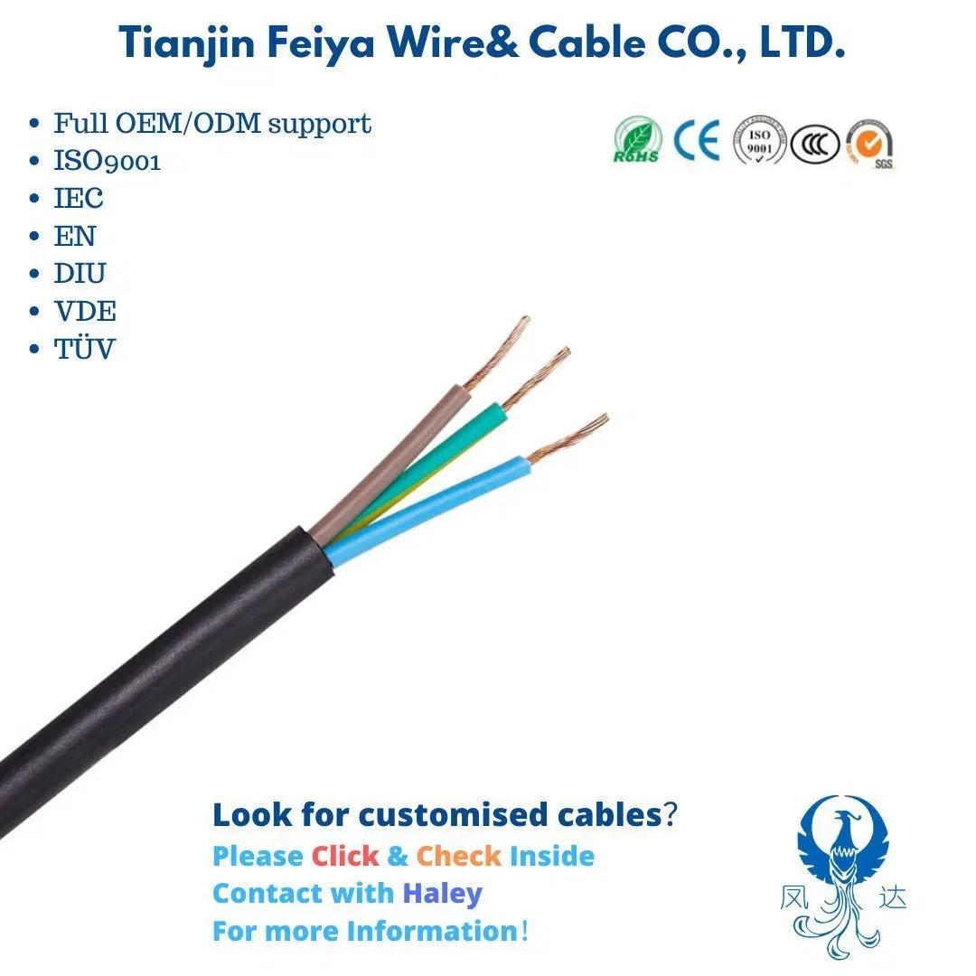 H05VV-F/H03VV-F de Conductor de cobre de aislamiento XLPE de PVC EL PVC flexible recubierto de Epr elevador sólido blindaje del cable eléctrico Cable Cable Coaxial