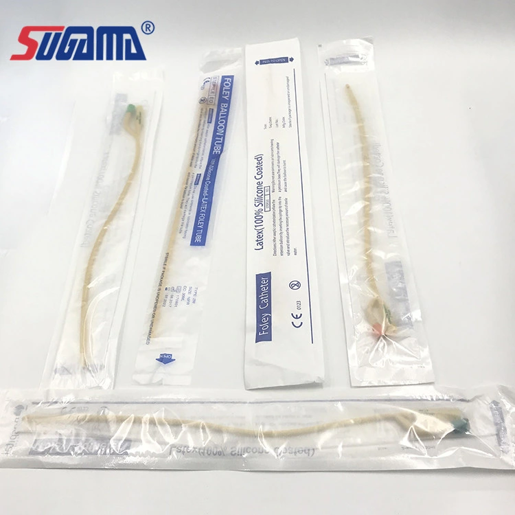 CE Approved 2 3 Way Double Lumen Silicone Coated Double Balloon Latex Foley Nelaton Catheter