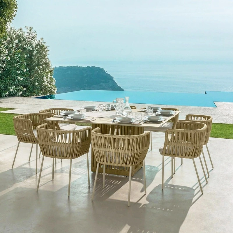 Modern Restaurant Cafeteria Outdoor Metal Tables and Chairs