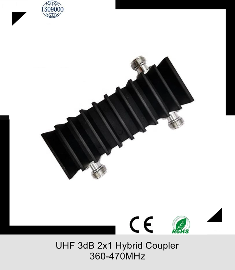 Hybrid Coupler UHF 360-470MHz 3dB Hybrid Combiner N Female Type 2 in 1 out for in-Building Das