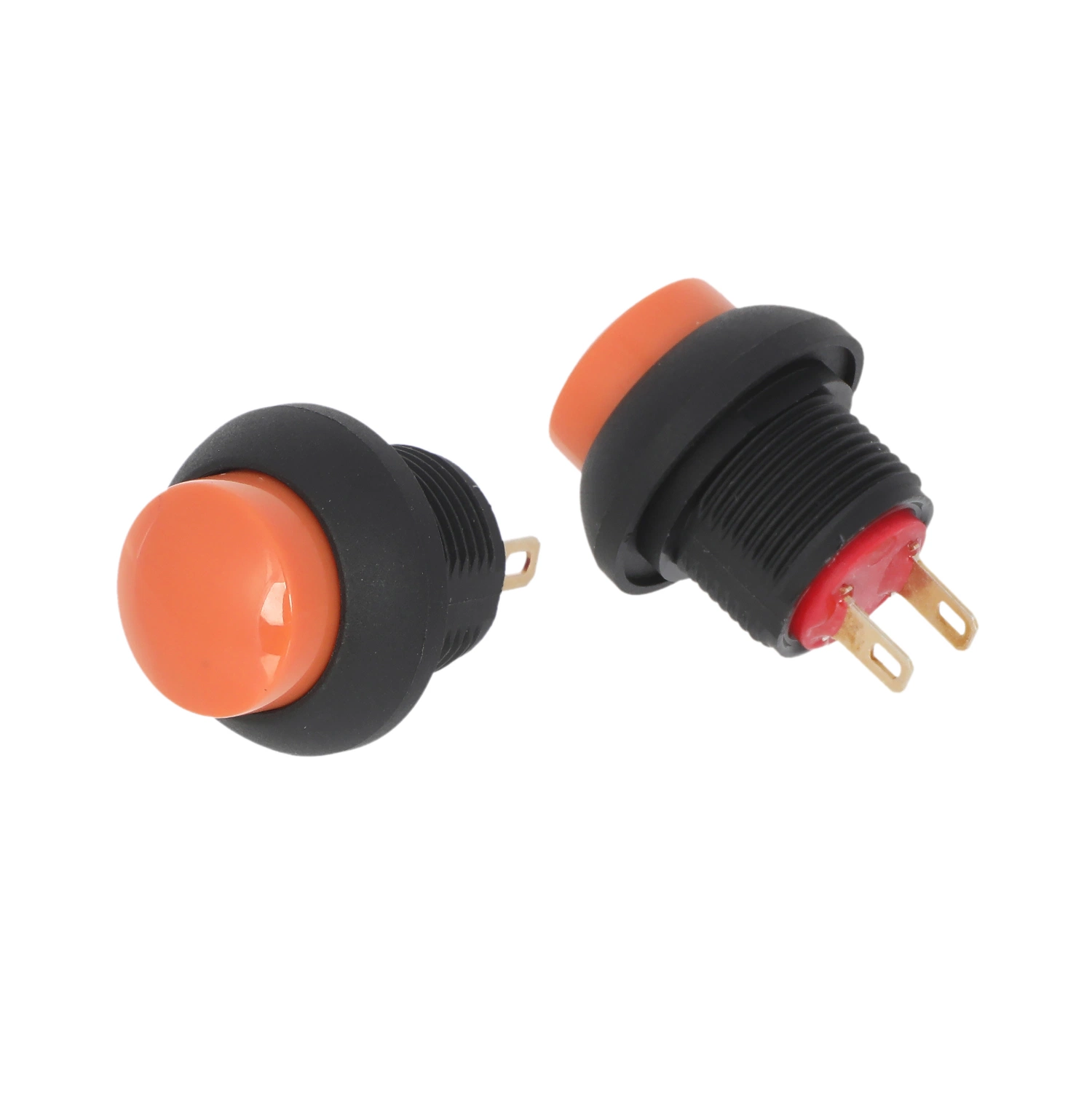 3pin Terminal Domed Head Nylon Material 1no DOT Illumination Latching off 12mm Round Push Switch