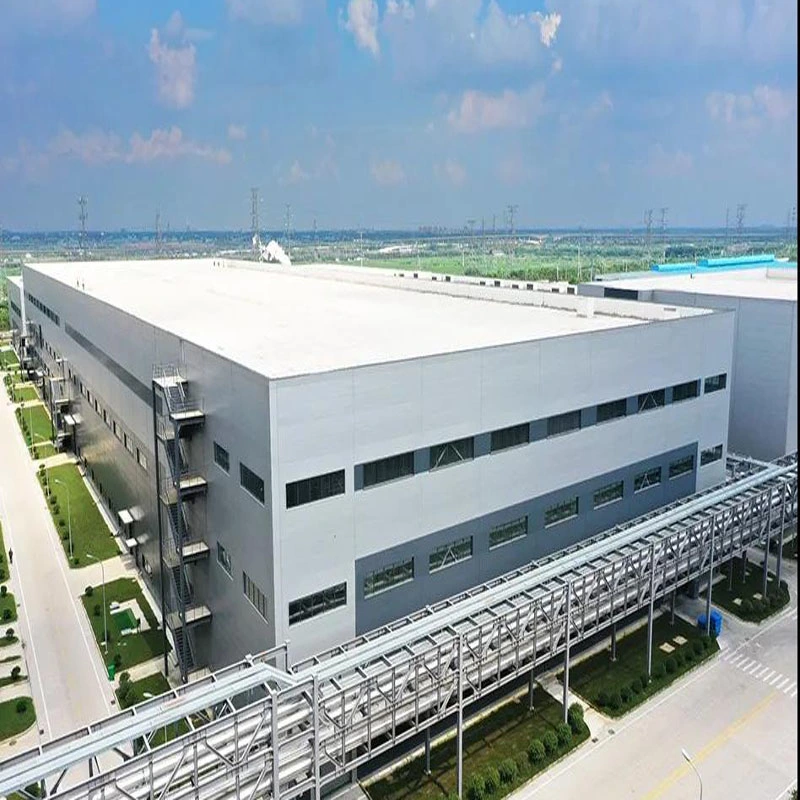 Edificio de fábrica prefabricado de estructura de acero de montaje rápido industrial de metal prefabricado, taller de construcción de vigas de hangar de almacén de columna de estructura de acero