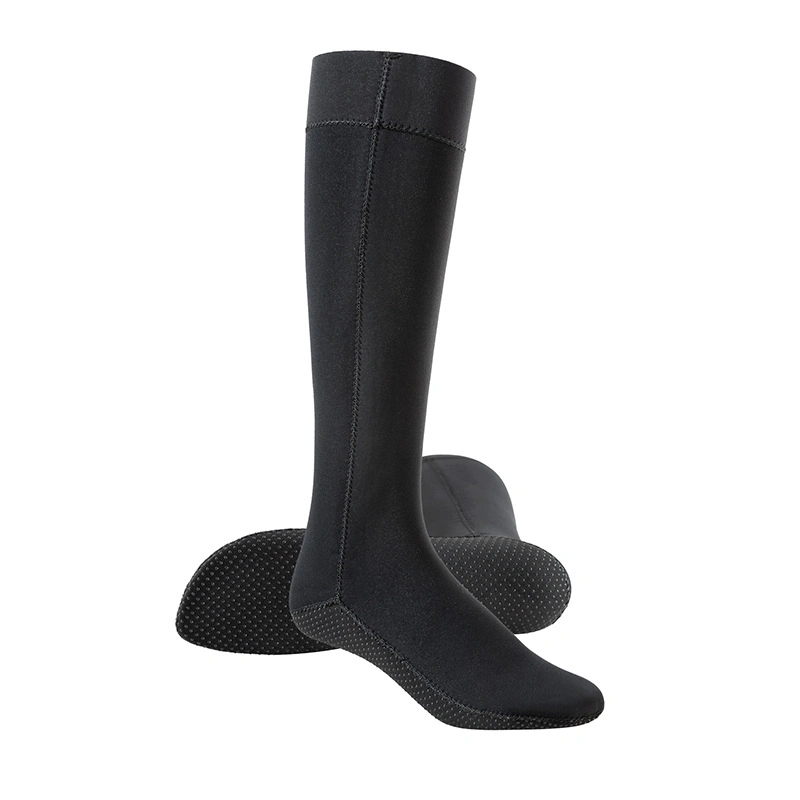 High Sole 3mm Black Neoprene Diving Socks for Man