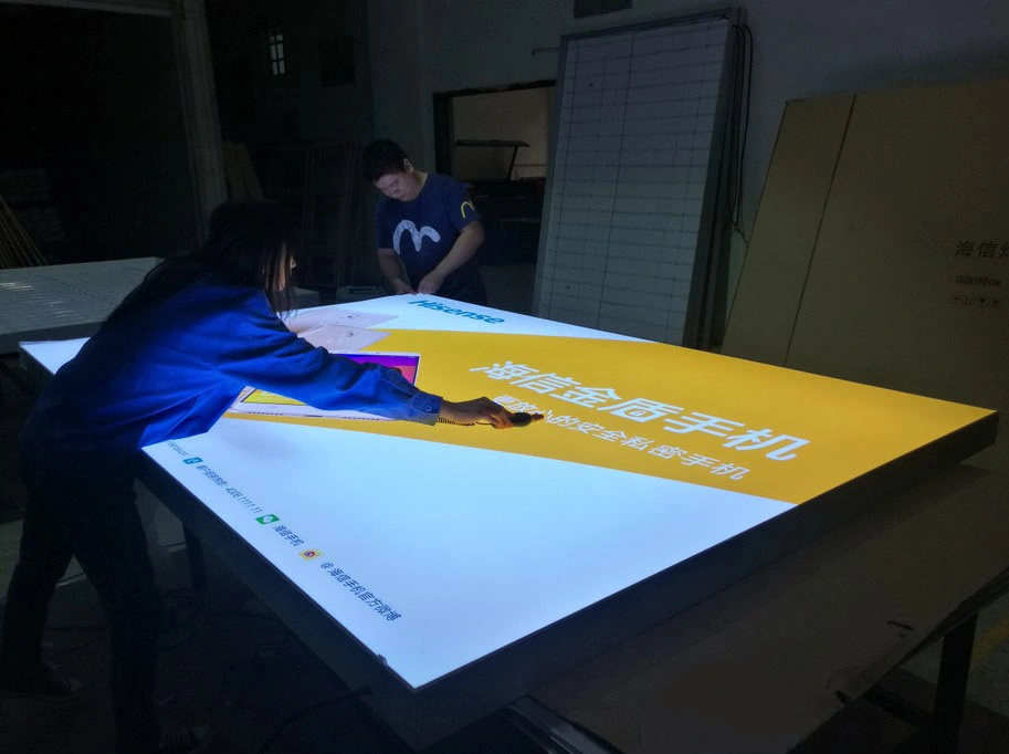 2023 Junlong 8cm Thickness UV Fabric Light Box Textile Display for Mobile Phone Shop