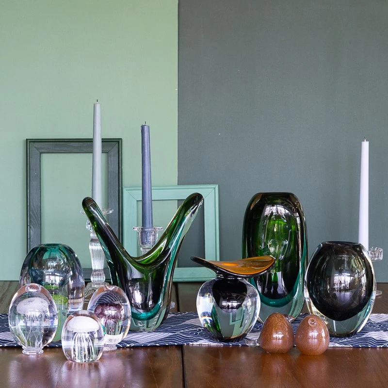 High quality/High cost performance  Decoration Wholesale/Supplier Home Decorative Modern Green Crystal Glass Vase