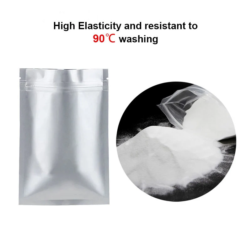 TPU Poudre adhésive thermofusible pour l'encre blanche Estampage à chaud Vêtements Estampage à chaud Offset Poudre thermofusible en polyuréthane a une forte résistance à l'eau.