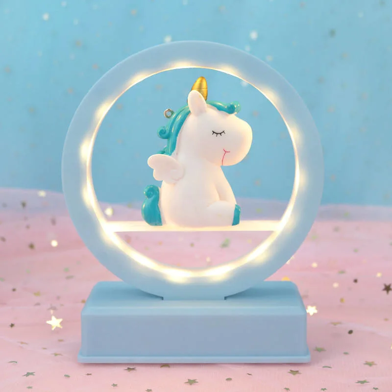 Unicorn розового цвета творческих Dreamy дети Cute День Рождения оформление светодиодный индикатор аккумулятора ночного освещения