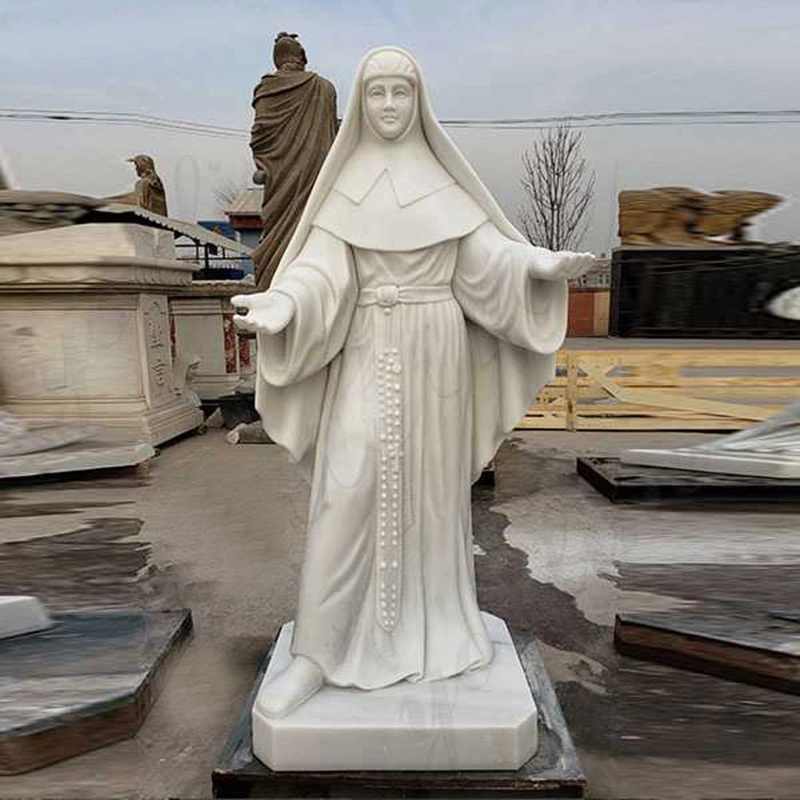 El tamaño de la vida de Jesús estatua de mármol blanco de católica de Cristo Jesús y de la Virgen Madre María estatua de Mármol para la venta