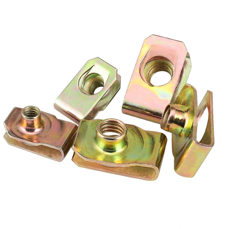 DIN 34818 M6 Speed U Clip Spring Nut Yellow Galvanized Spring Steel U Type Clip Nut