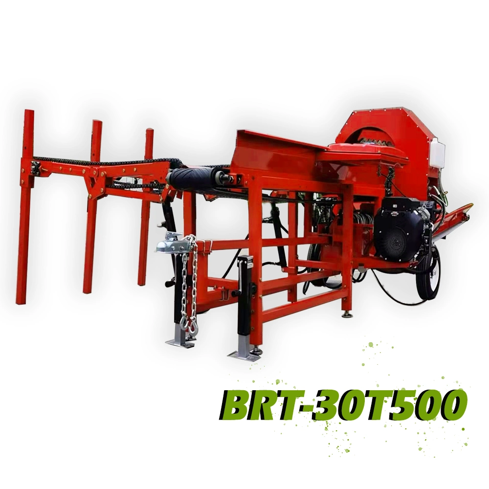 Petrol Engine 30t Diameter 400mm Manual Operated Firewood Processor with CE Certificate and Conveyor