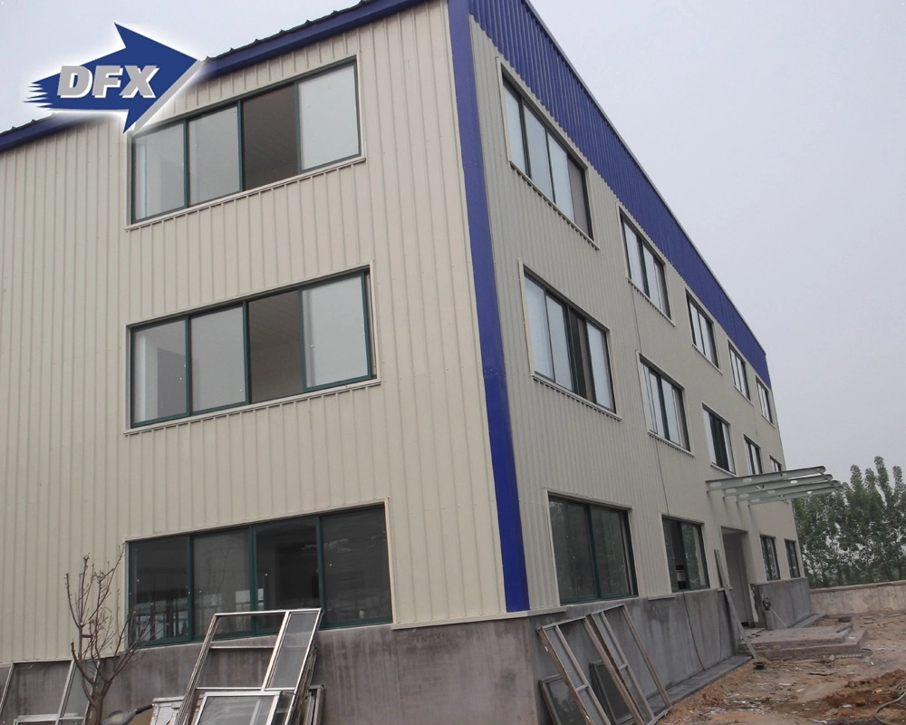 Made in China Low Cost Multi-Storey Prefab Insulated Metal Cladding Steel Workshop Units with Office Building