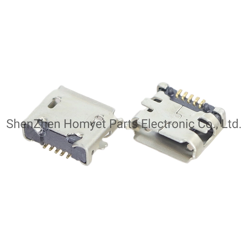 SMD Crimping Micro USB Fixed Pin SMD All Copper 5pin Charging Interface Female Board