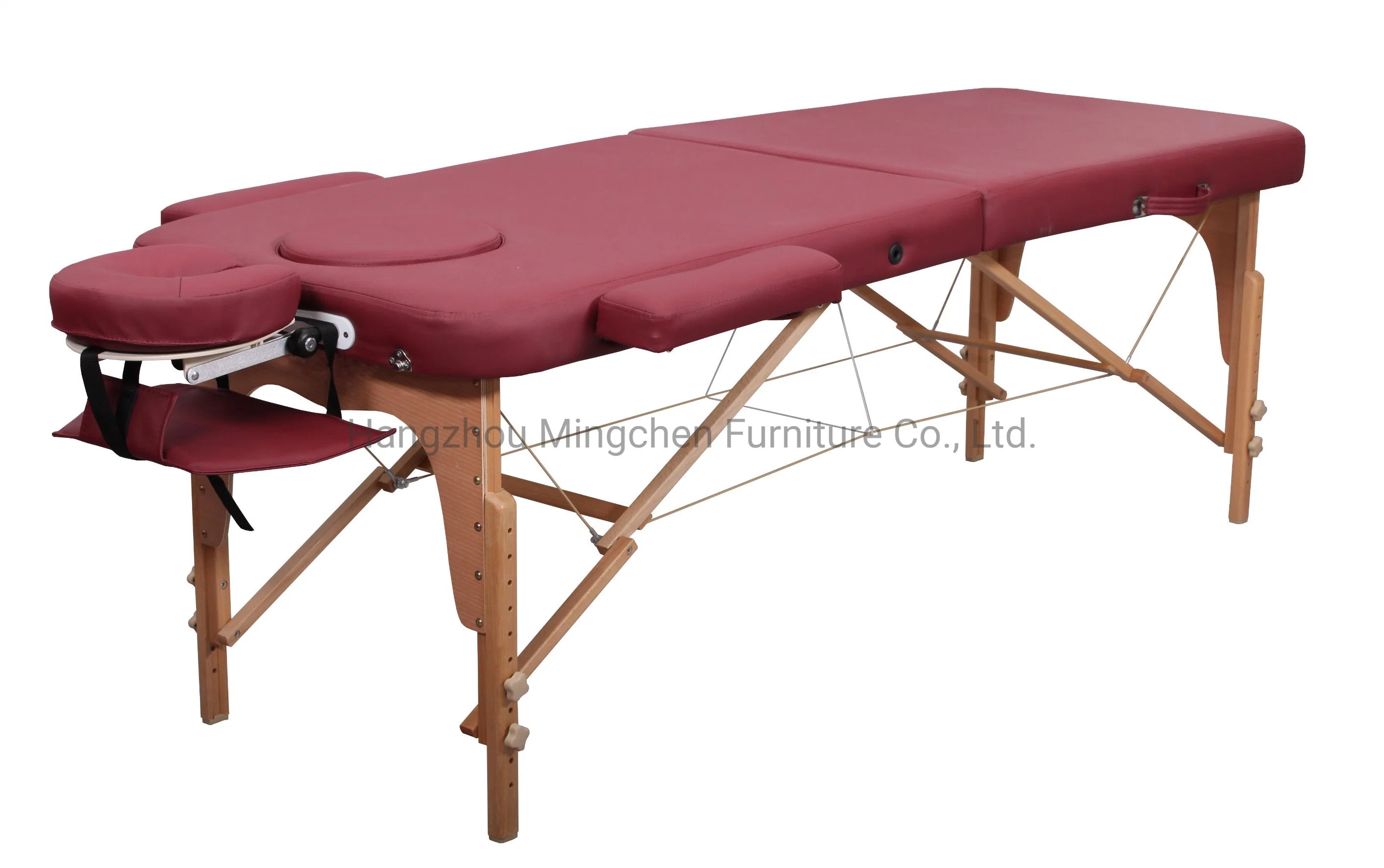 2 Section Salon Furniture Beech Folding Massage Bed