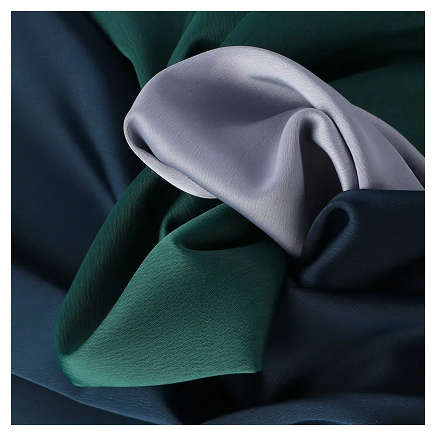 210gsm 97%poliéster 3%Spandex Crepe arrugas Satin tejido Alta calidad Duquesa Tela