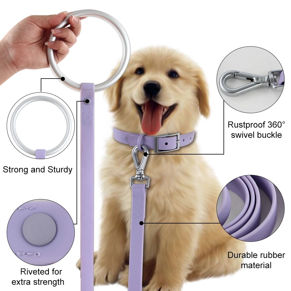 Waterproof Dog Leash PVC Coated Webbing Dog Leash Anti-Bite Aluminum Ring Wild Brand Soft PVC Dog Leash Collar Harness Set