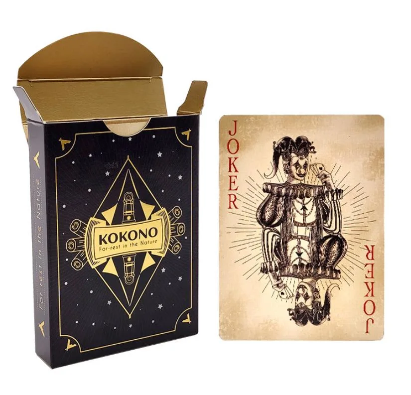 Bronzing Card Hot Stamping Manufacturer Playing Cards Color Printing Logo with Gold Edge Side Color Printing