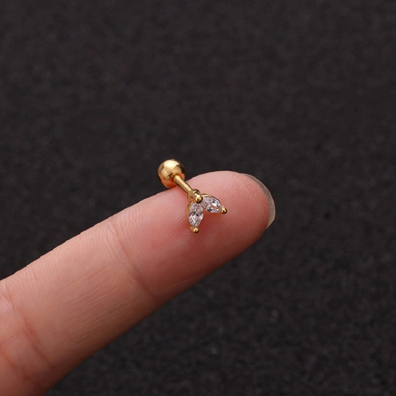 Ear Bone Nails Zircon Screw Stud Earrings Women Stud Earrings Piercing Jewelry