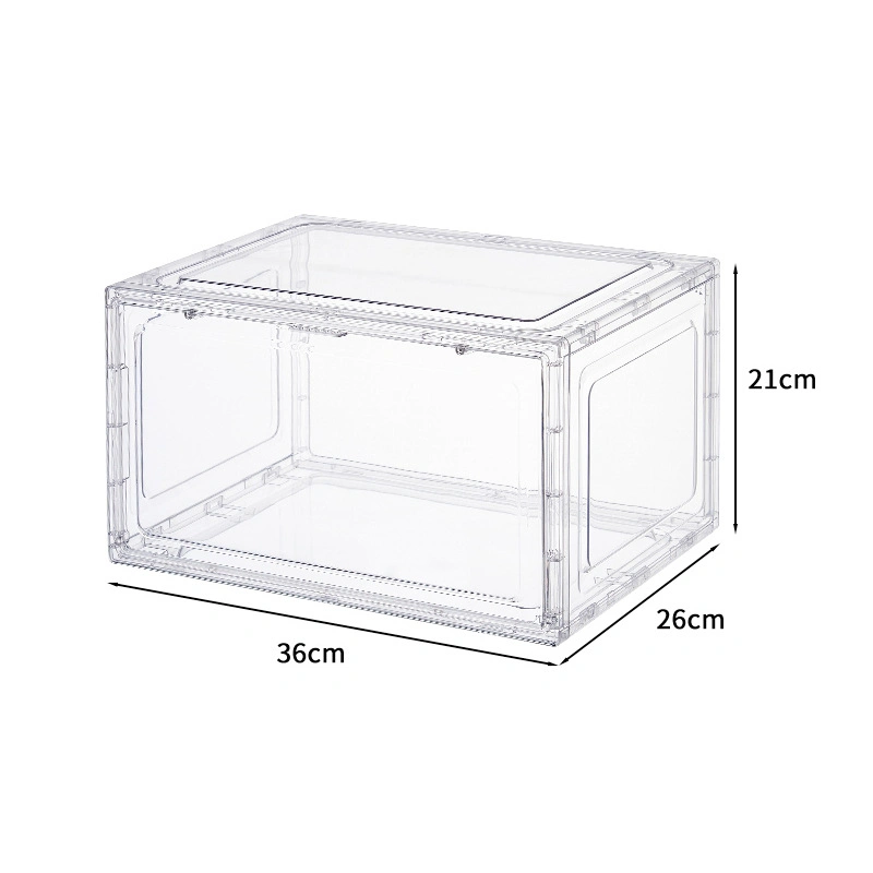 Rectangle Tidy Display Plastic Container Drawer Type Magnetic Clear Storage Shoe Box