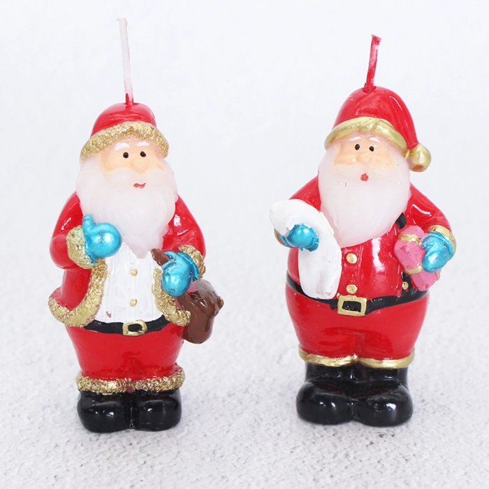 China Import Items Decor Christmas Santa Claus Holding Gifts Candles