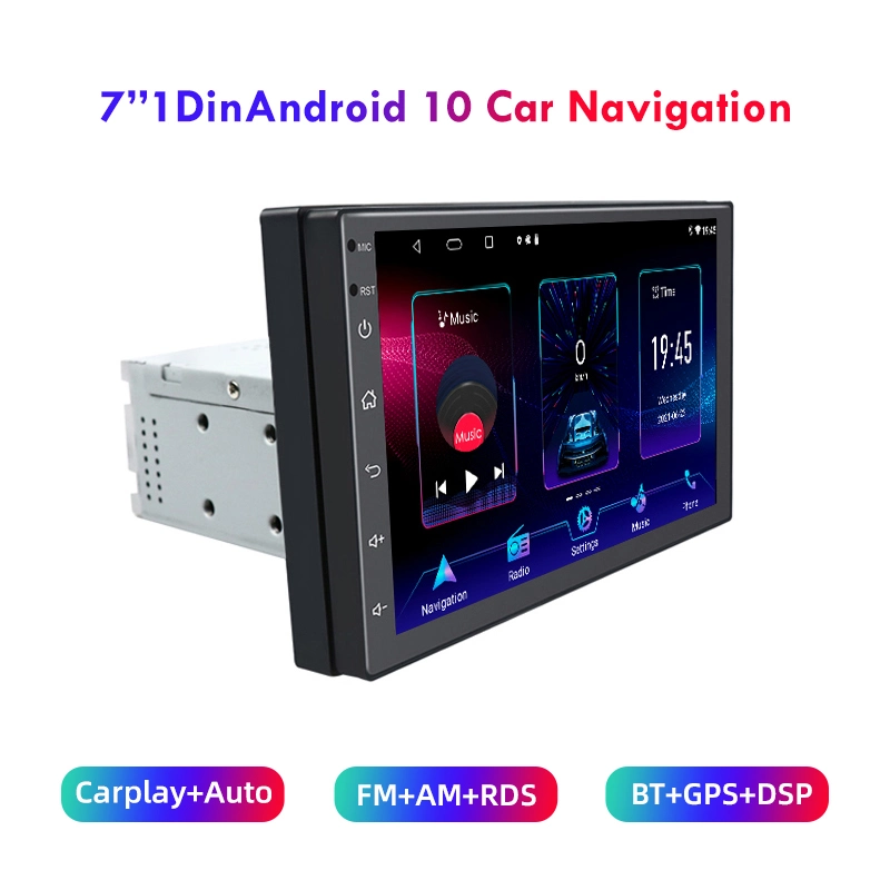 Pulgadas 2+32Universal 7GB GPS AM FM Aux RDS Carplay DSP Android Auto estéreo Multimedia 1 DIN Radio Player