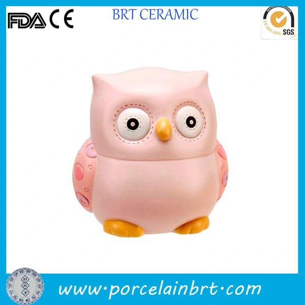 New Design Unique Owl Shaped Ceramic Coin Saving Bank