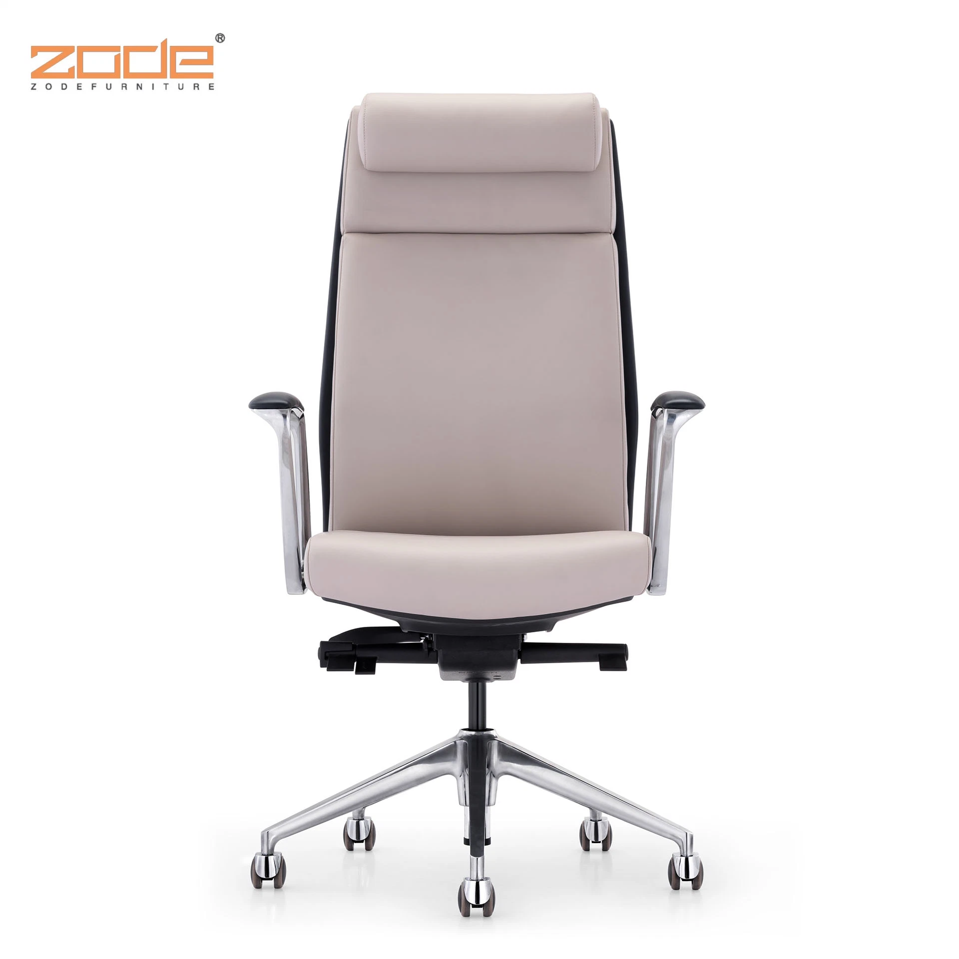Chaise de bureau pivotante Zode Modern White Luxury en cuir