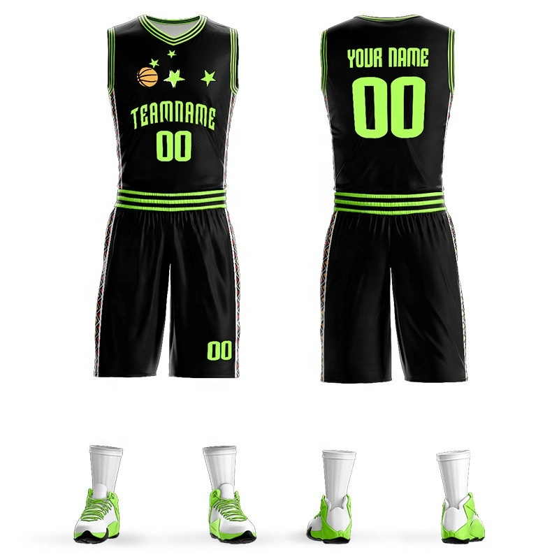 Plaid Sportswear Multi Cor uniforme de basquete por sublimação de tinta