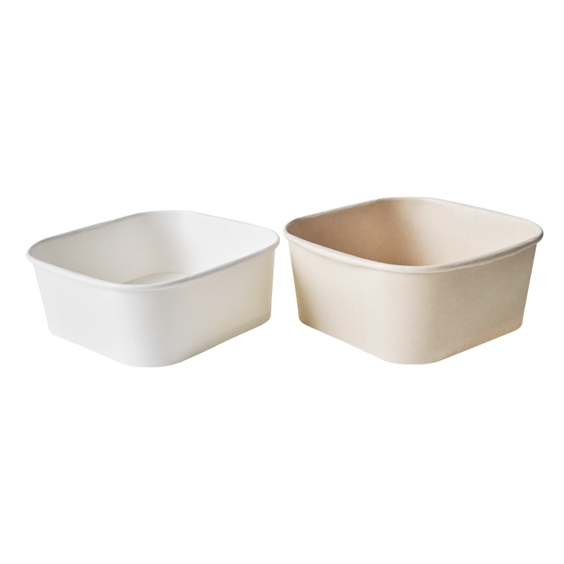 Eco Friendly Take Away China Anbao Rectangle Paper Bowl Disposable