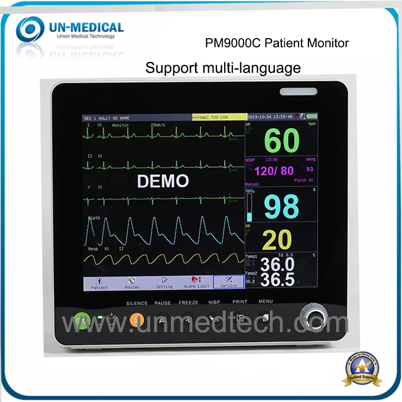 Portátil de 12,1 pulgadas de cabecera de la ICU Monitor de paciente de ECG de equipos de diagnóstico médico