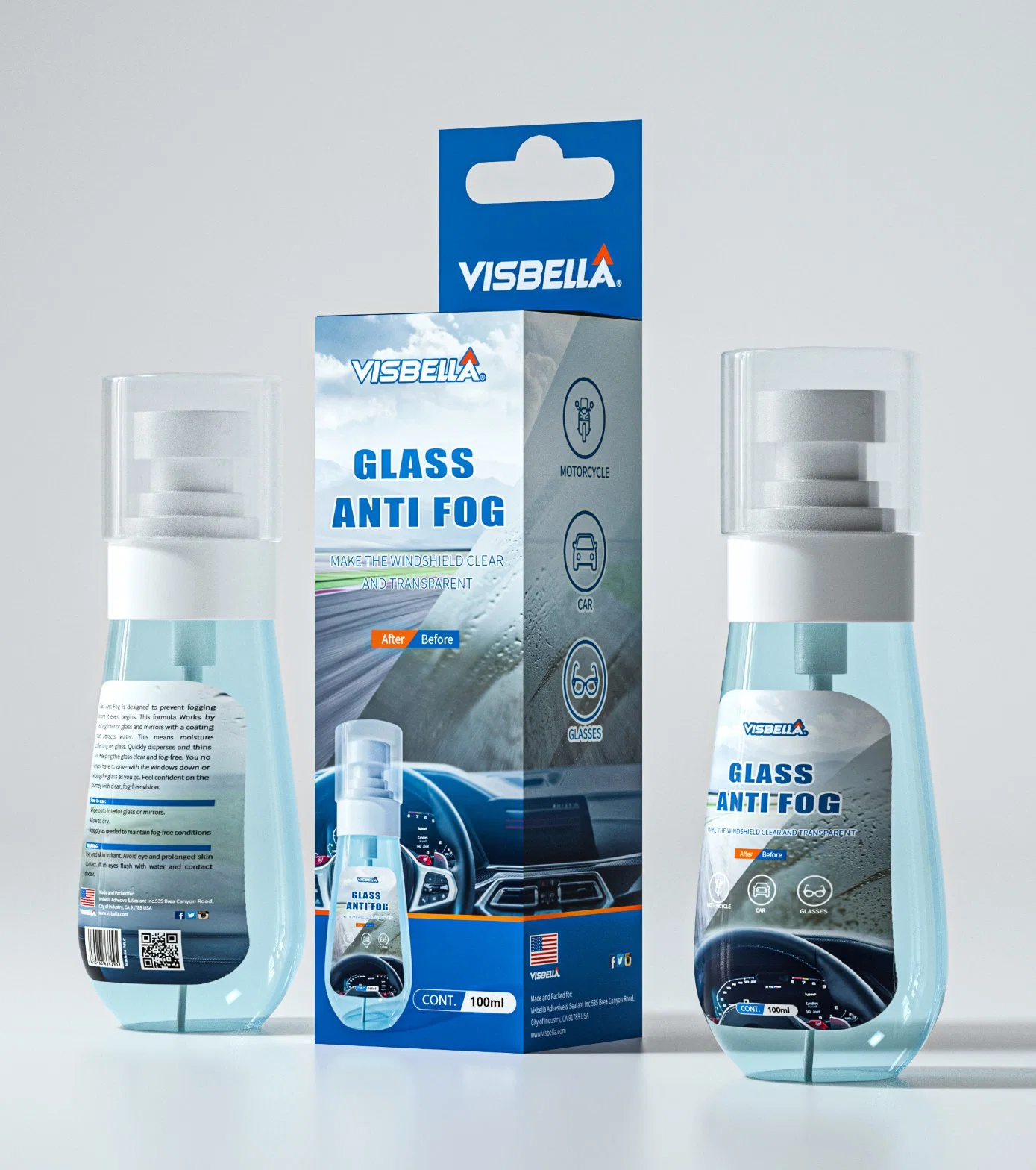 Verre anti-buée lentilles de miroir revêtement de pare-brise pour voiture 100 ml