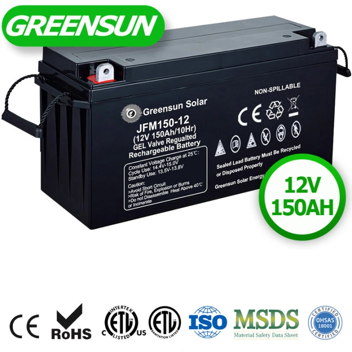 12V100ah/12V150ah/12V180ah/12V200ah VRLA Front Terminal Slim Battery, Storage Gel Deep Cycle Sealed Lead-Acid AGM Rechargeable