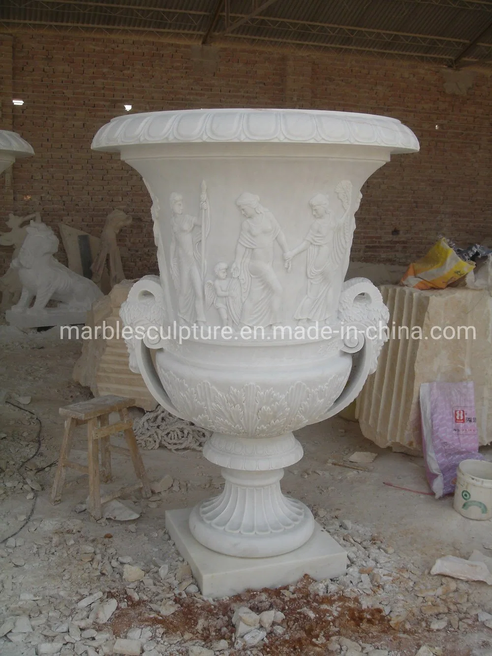 Мраморные сеялка европейского Pot Flower Pot MP-028