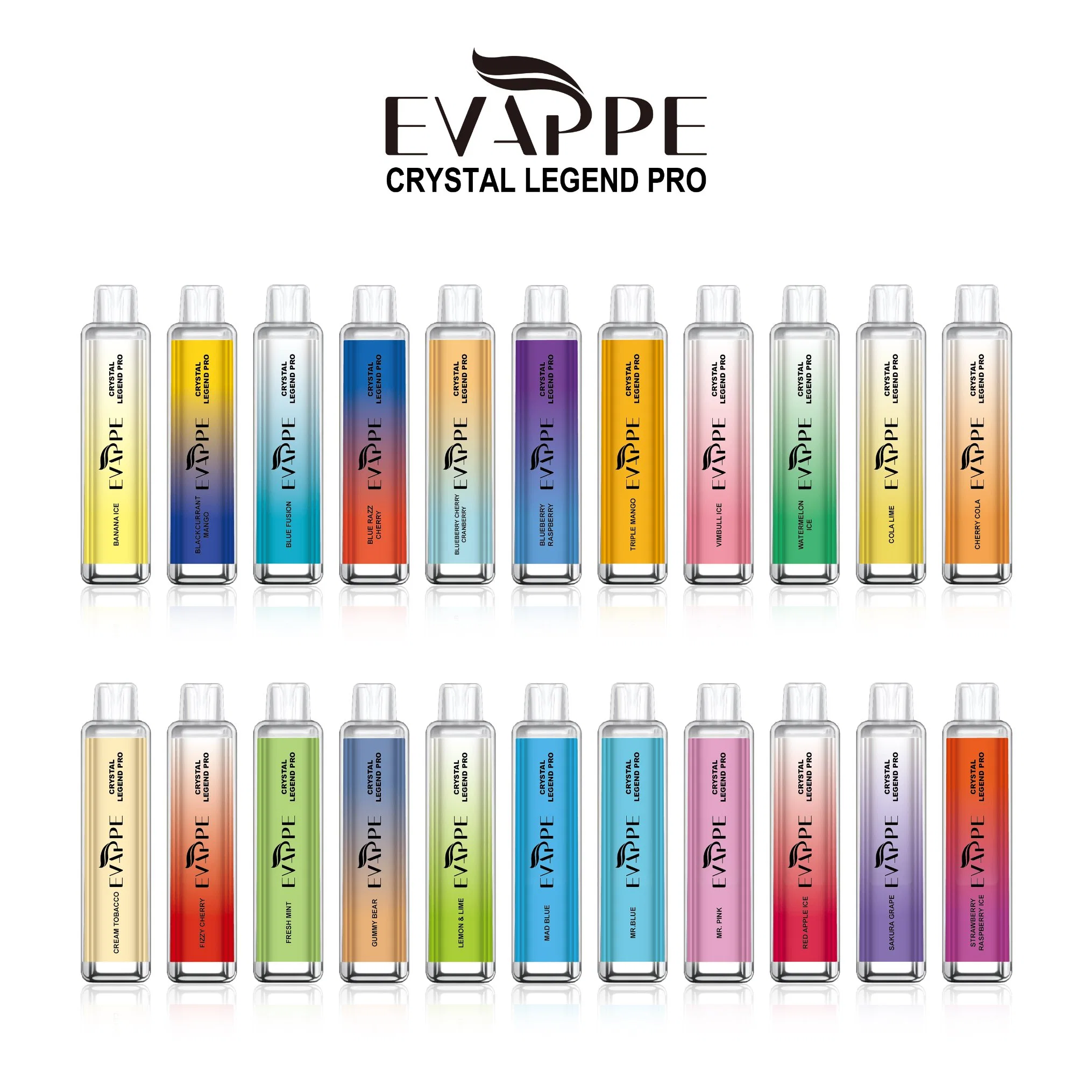 5000 Puffs Evappe Crystal Legend PRO Disposable/Chargeable Vape Support OEM Service Disposable/Chargeable Vape Factory in China