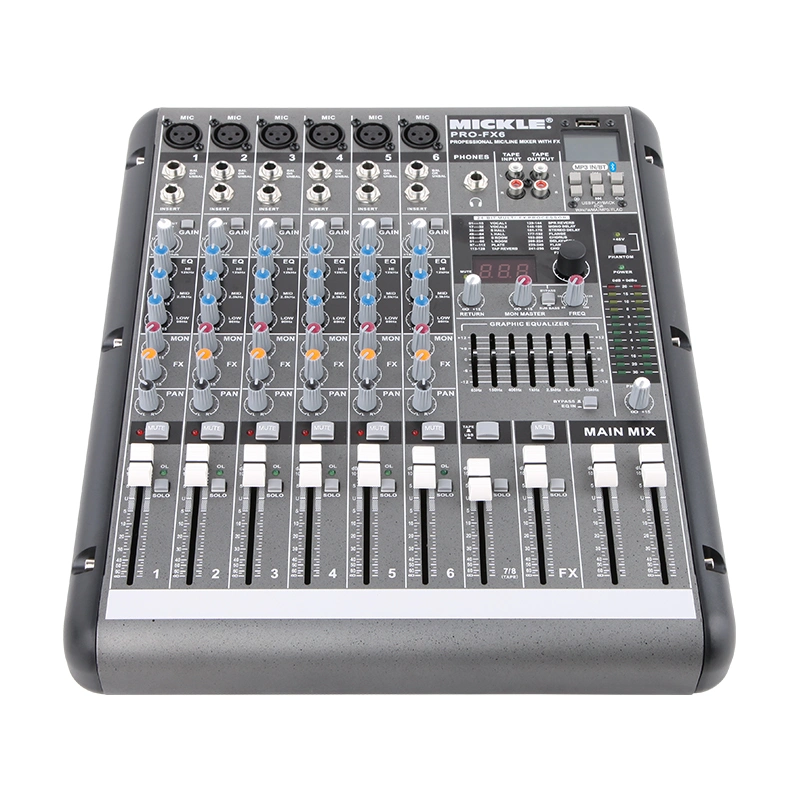 6 Channel DJ Audio Mixer Bluetooth PRO-Fx6