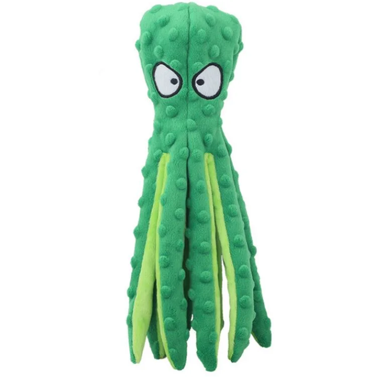 Best Seller Octopus Stuffed Crinkle Noisy Luxury Cleaning Tooth Brush Durable Bite Plush Pet Dog Chew Plush Sound Toy