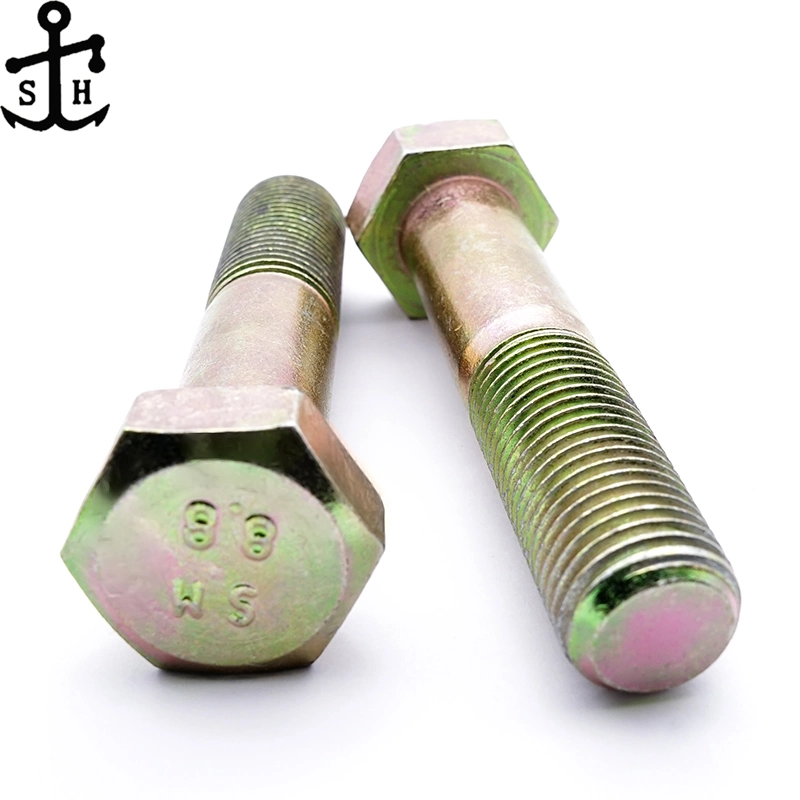 Discount Price DIN931 Oversize Carbon Steel Yellow Hexagon Head Bolt Big Size