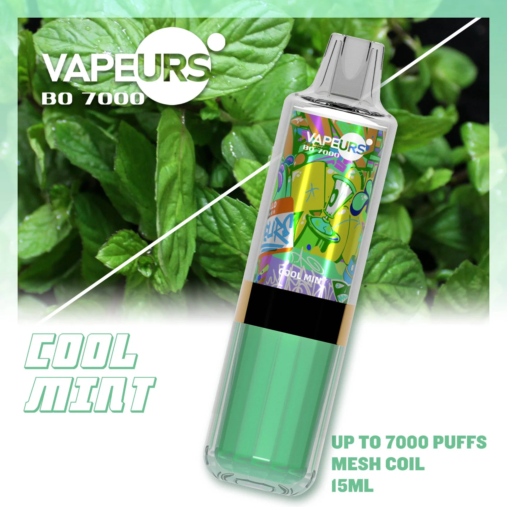 Vapeurs Bo7000 Puffs New Disposable/Chargeable Vape Battery Mint/Fruit Flavored USA Wholesale/Supplier