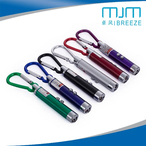 Promotional LED UV Laser Keychain Light Laser LED Keychain with Mountain Climing Hook