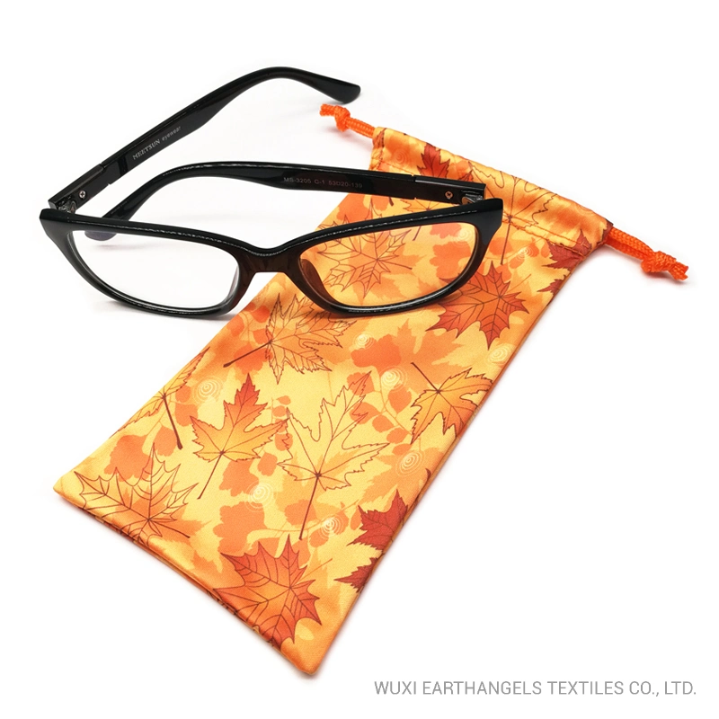 Custom Printed Microfiber Sunglasses Holder Silk Cloth Bag Eyeglasses Pouch