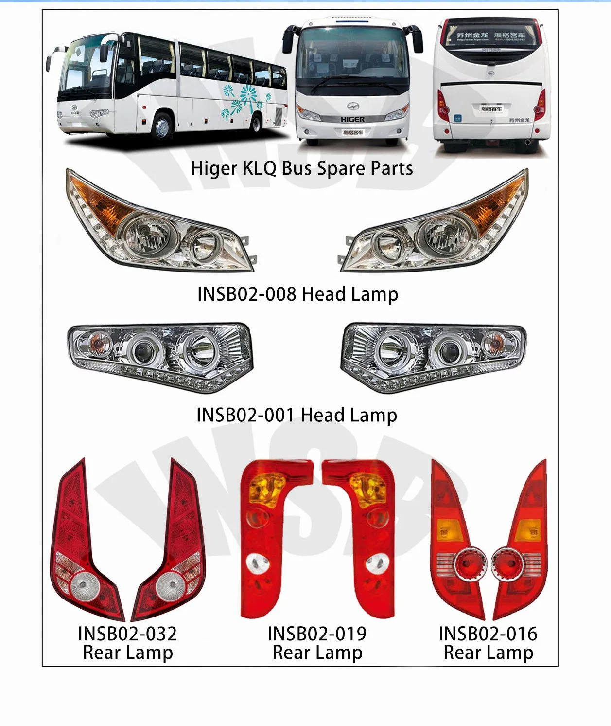 Higer Bus Head Lamp Bus Parts 24V LED Front Head Light