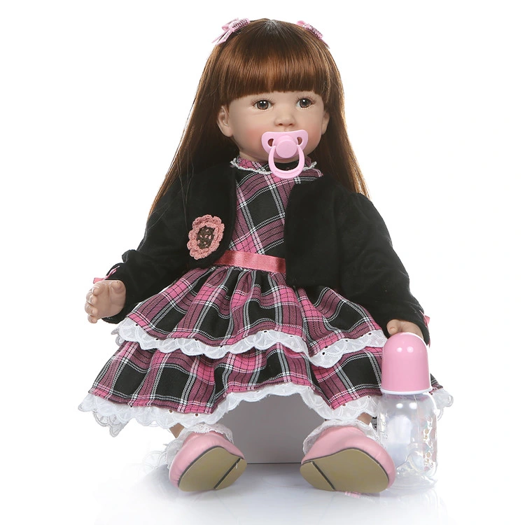 Reborn Kleinkind Puppen 24in Handmade Soft Vinyl Silikon Baby Neugeborene Lebensechte wiedergeborene Baby Puppen Mädchen mit Prinzessin Rock