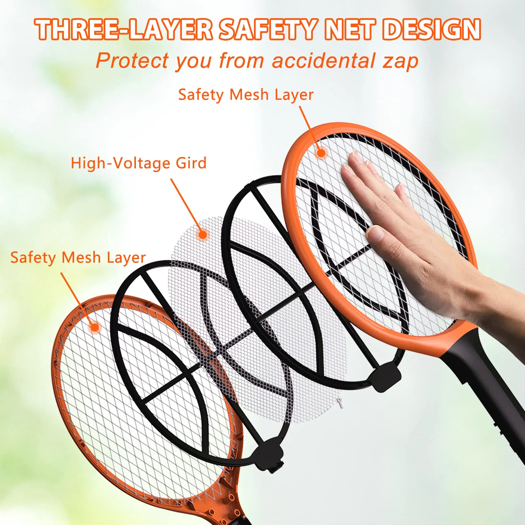 Wholesale/Supplier ODM Rechargeable Fly Swatter Hanging Ring Large Size Electric Mosquito Killer