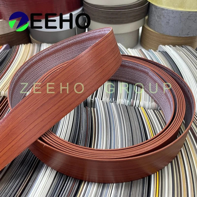 Precio Rojo Roble Chapa cinta de rebordes Multi Size personalizado PVC/ABS banda de borde, Panel de partículas Protección de bordes para muebles