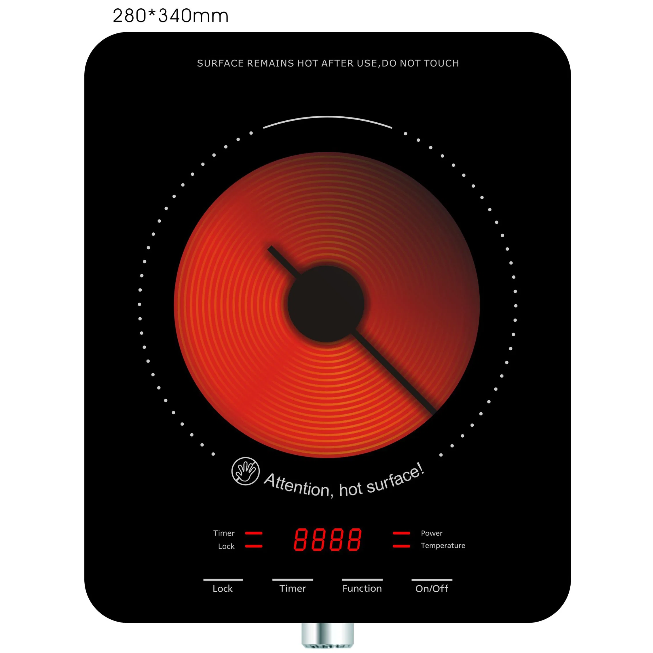 Single Infrared Cooker Big Power 2000watt High quality/High cost performance Sensor Touch Control with Knob Design High Temperature 500 Degrees