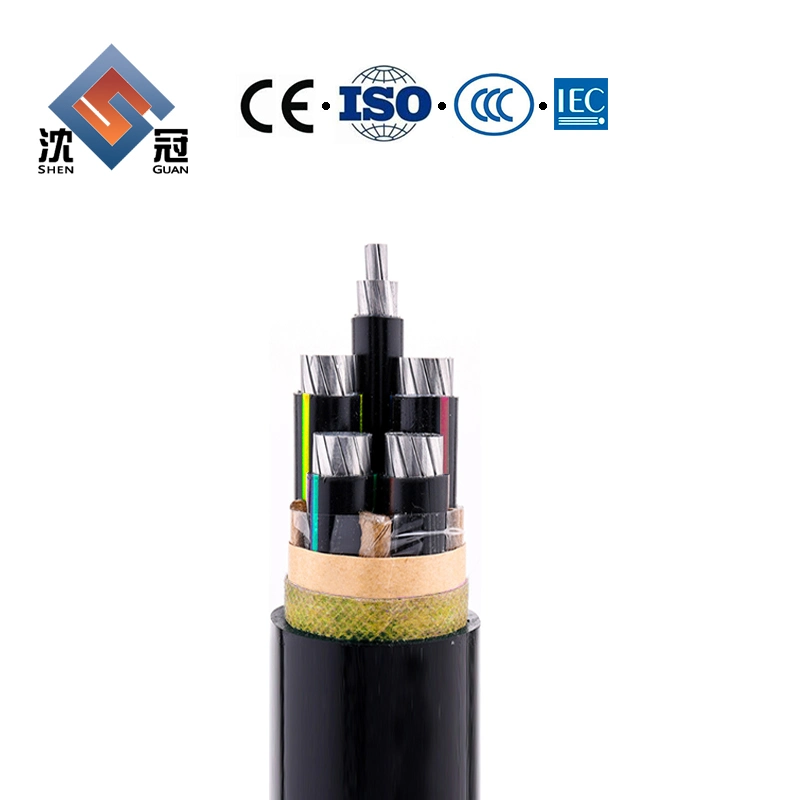 Shenguan 0.6/1kv de Media Tensión baja tensión con aislamiento de techo de aluminio línea separador de antena de cable Cable de paquete de Cable Eléctrico Cable ABC