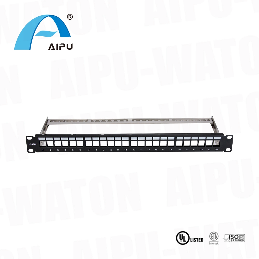 Port de haute qualité 0.5u 24non blindé blindé 1U montage en rack du panneau de brassage cat Cat5e6 CAT6a chargé l'ETL UL 3p du câblage du réseau Commscope Panduit Siemon câblage UTP