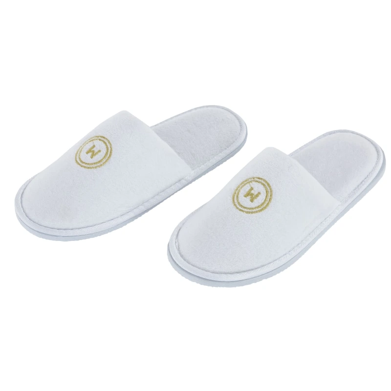 High quality/High cost performance White Open Toe Embroidery Logo Hotel Slippers for Hotel Guestroom Pantoufle Jetable Ciabatta Da Hotel