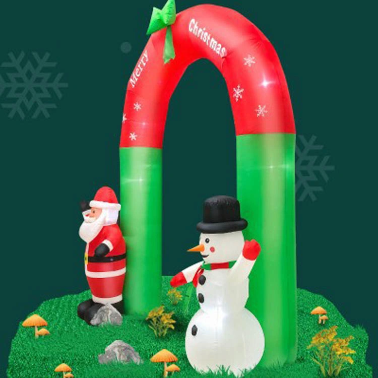 Decoraciones LED de luz al por mayor hechas en China Inflatable Santa Claus China Inflatable Arch decoración exterior de Navidad suministros