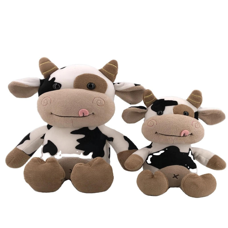 Baby Safe Greedy Cute Stuffed Animal Soft Cow Plush Toy for Promotion